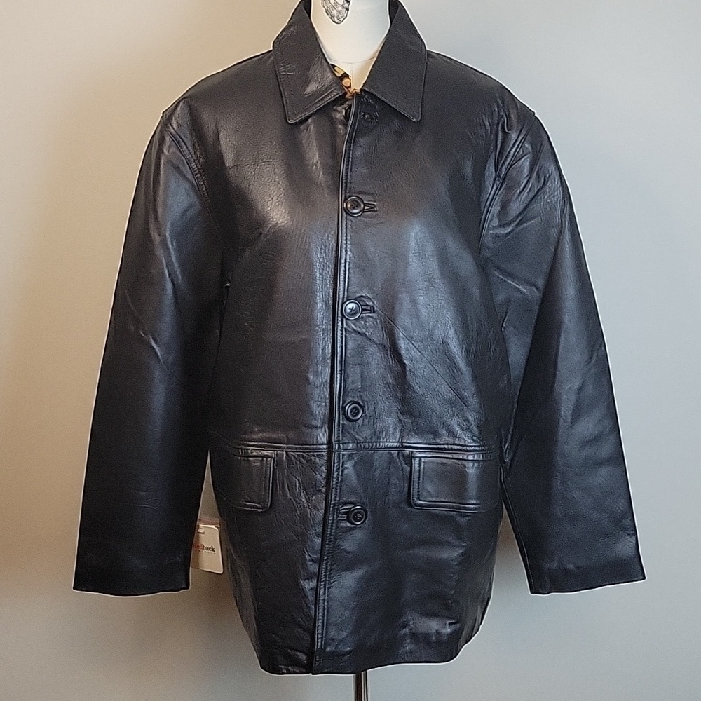 REDBACK men's black leather jacket.  NWT.  Size XL.